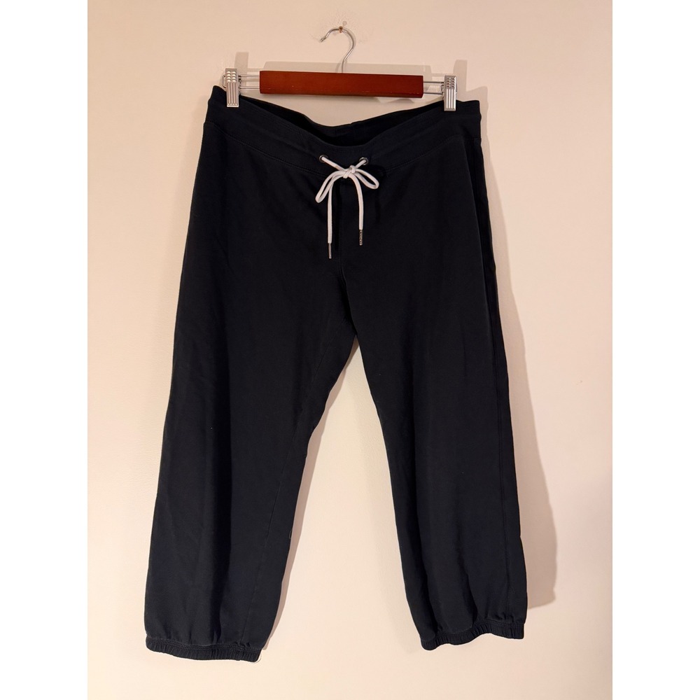 Mossimo Supply Co Womens Black Cropped Sweatpants Drawstring Joggers Size L
